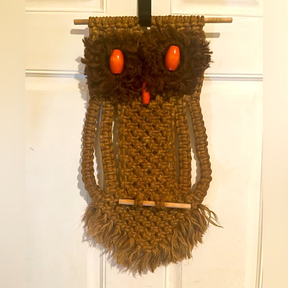 Vintage macrame owl - Picture 2 of 4